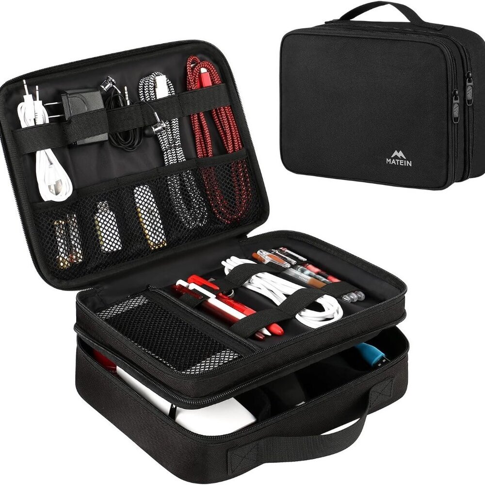 Electronics Organizer Travel Case, Water Resistant Cable Organizer Bag for Trave